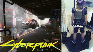 Cyberpunk 2077 with a VR Treadmill