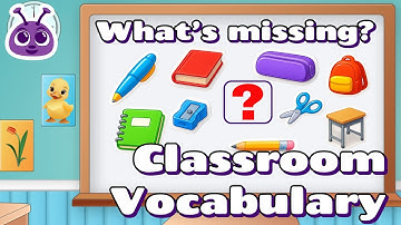 Memory game - What’s missing? | School supplies vocabulary | English Vocabulary  Game for kids (ESL)