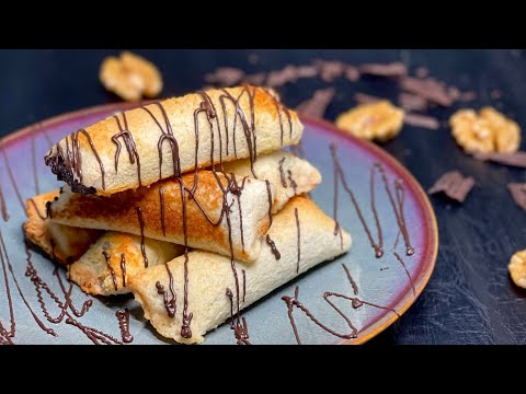 சாக்லேட் வால்நட் சிகர்ஸ் | Chocolate Walnut Cigar | Chocolate Cigar Rolls | Dessert Recipe