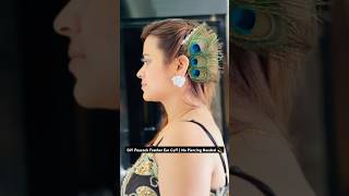 DIY Peacock Feather Ear Cuff | No Piercing Needed 💫#diy #creativity #earcuff #youtube #trending