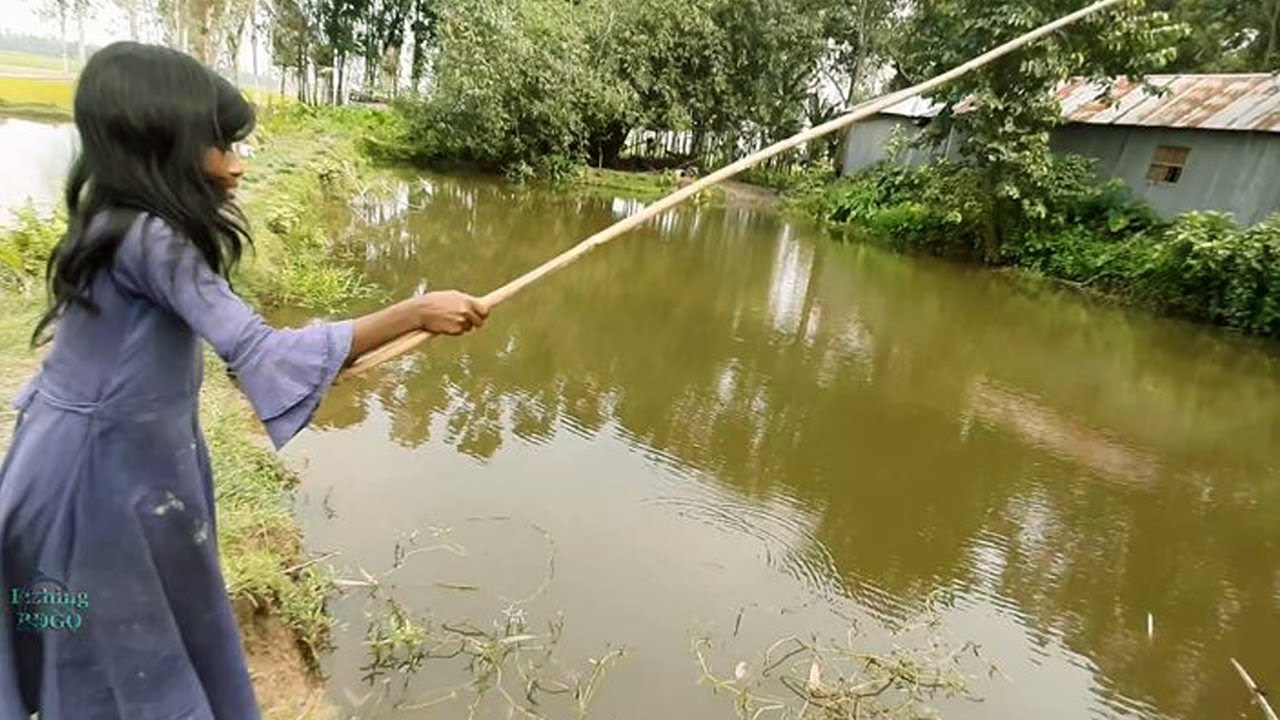 Smart Girl Hook Fishing | Beautiful Hook Fishing !! part  34