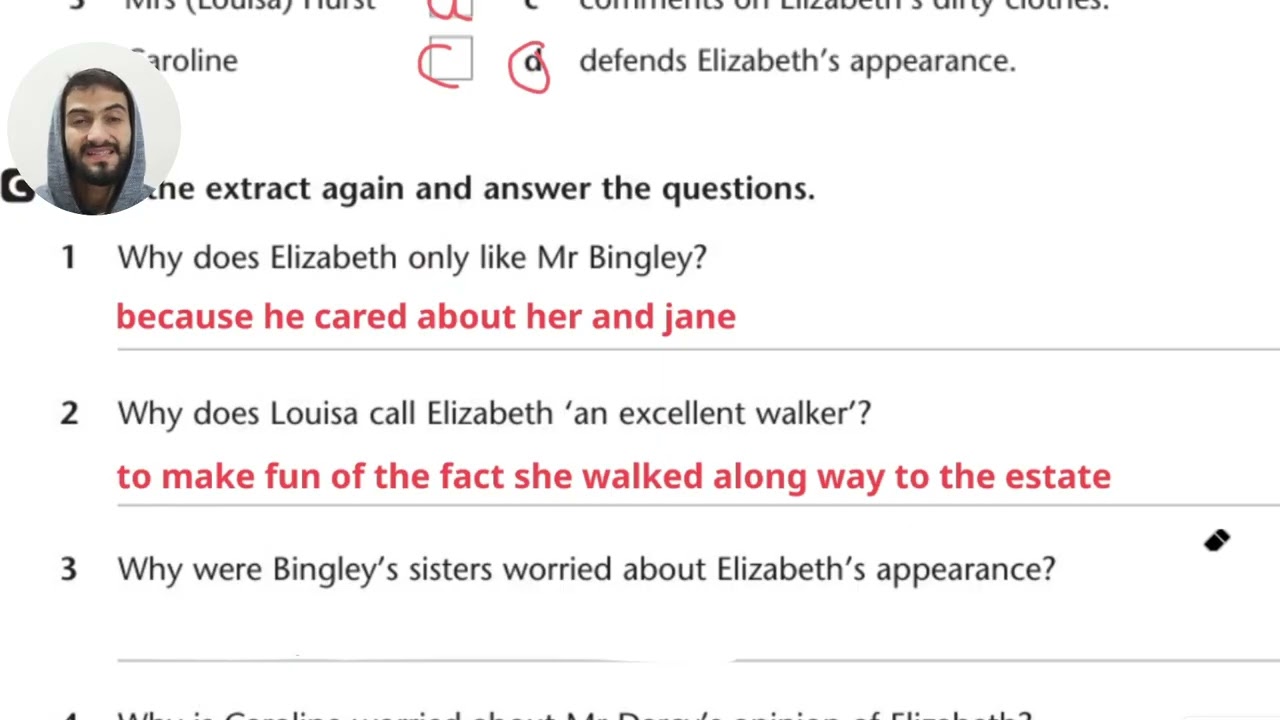 حل تمارين القسم الثالث من رواية كبرياء وتحامل السادس 2026