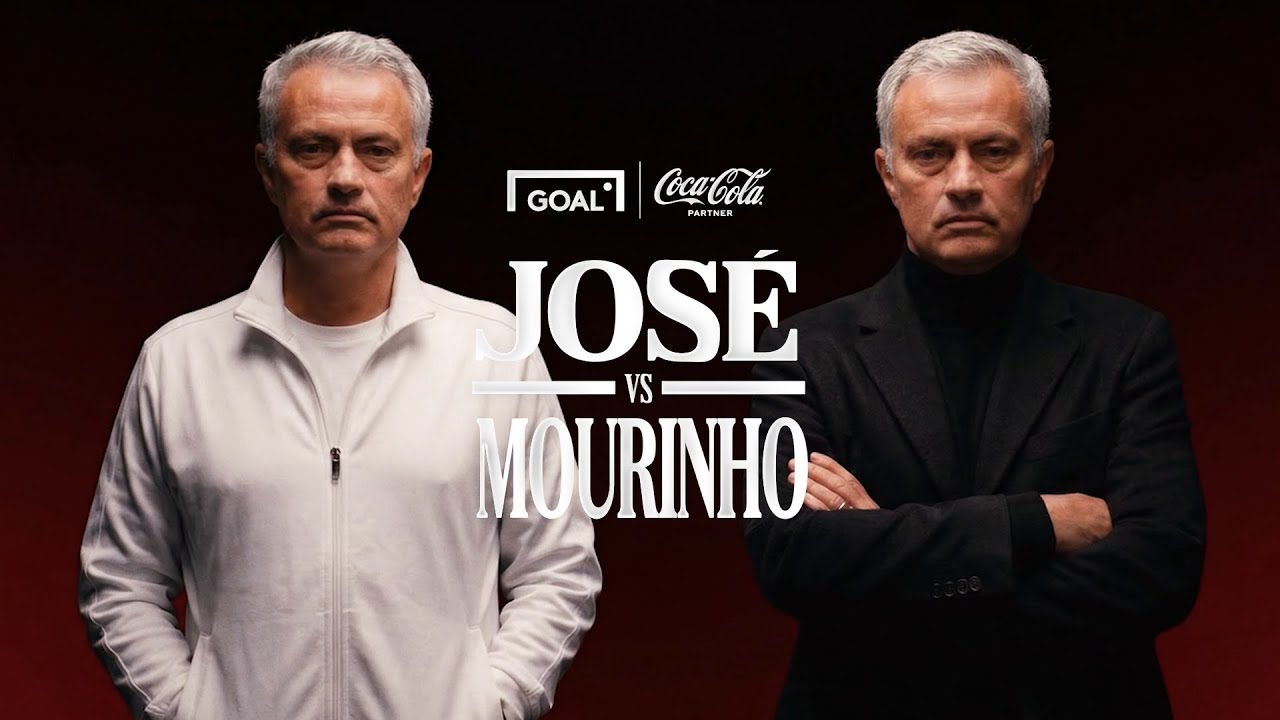 José Mourinho and his AI clone standing beside each other