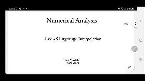 Numerical Analysis Lec 8, part 1 of 4 : Lagrange interpolation