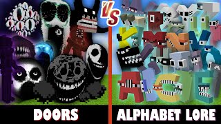 DOORS vs. Alphabet Lore | Minecraft (SO MANY!)