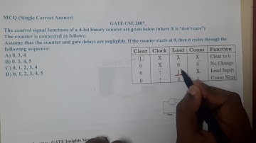 GATE CSE 2007 || Digital Electronics || GATE Insights Version: CSE