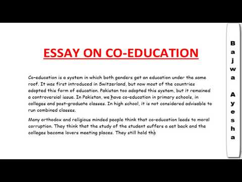 argumentative essay on co education