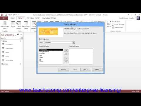 Microsoft Office Access Tutorial 2013 Using Forms 10.2 Employee Group Training