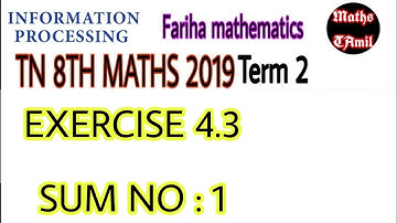 8th maths 2019 term 2 / EXERCISE 4.3 sum no: 1/ SAMACHEER-KALVI/FARIHA MATHEMATICS