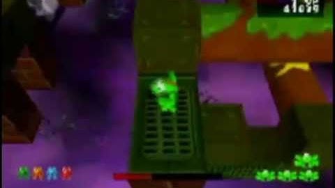 Frogger (PSX) Walkthrough Sewer Zone: 7-2 Slime Sliding