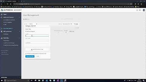 Creating a user in an Autodesk account