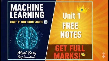 Machine Learning Techniques Unit 1 One Shot  Aktu