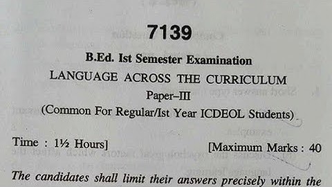 LANGUAGE ACROSS THE CURRICULUM || QUESTION PAPER 2022 || B.ED.1ST SEM || H.P.U ||