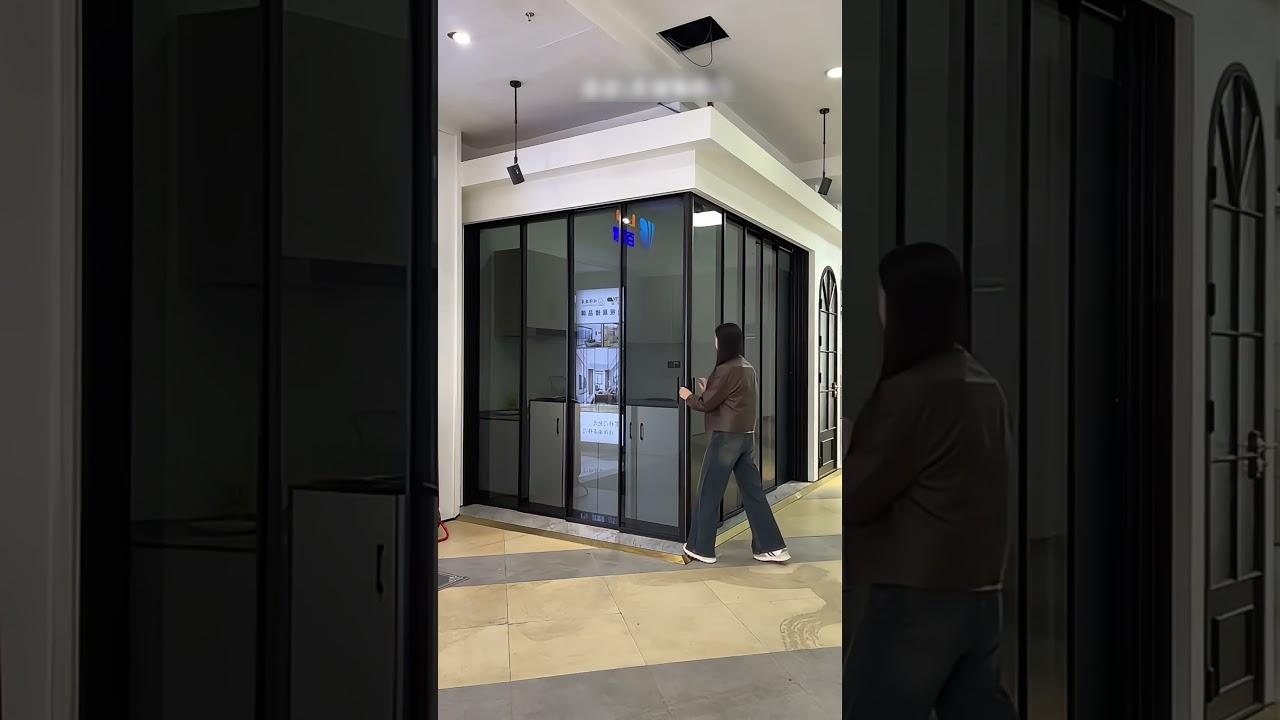 L-shaped kitchen corner sliding doors. 