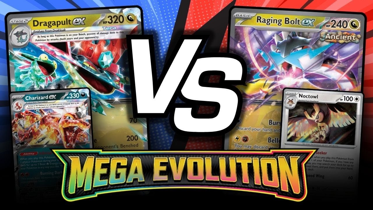 Dragapult Charizard против Raging Bolt Pokemon TCG Tabletop Gameplay