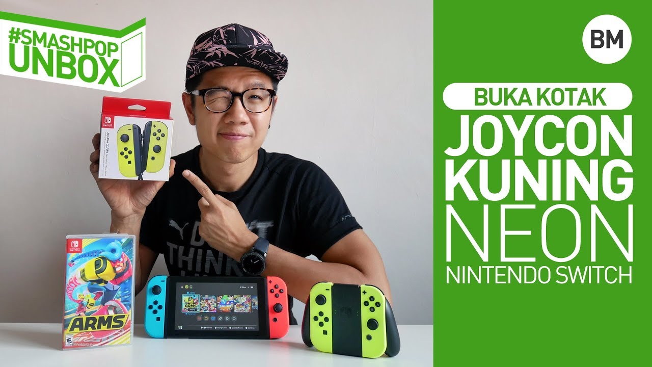 BUKA KOTAK Joycon Kuning  Neon  Nintendo Switch smashpOp 