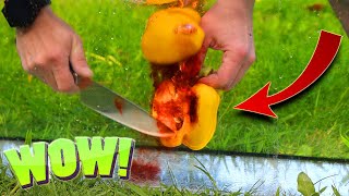 Cutting Things With Knife Underwater, Satisfying Video