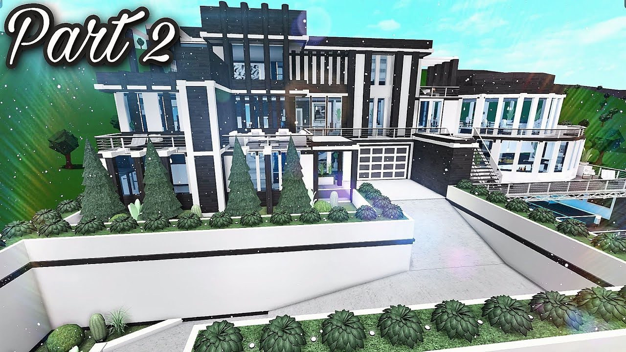 Bloxburg Bel Air Modern Mansion Speedbuild Part 2/5 YouTube