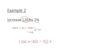 Percentage increase and decrease using multipliers