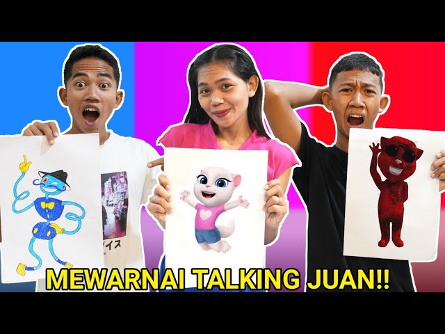 ARIK CHALLENGE MEWARNAI TALKING JUAN! SAPUTRA SAMPE MASUK DUNIA GAME? | Mikael TubeHD class=