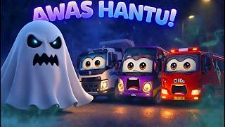Awas Ada Hantu!😧👻- Roda Roda Kendaraan Berputar Melawan Hantu Lucu 🚑🎵| Lagu Anak Edukatif Terbaru 3D