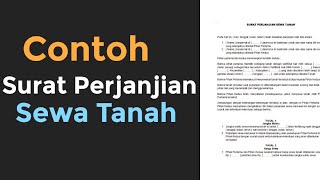 Cara Membuat Surat Perjanjian Sewa Tanah [ Dalam Bentuk Word & Bisa Diedit ]