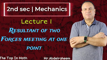 2nd sec | Resultant of two forces meeting at one point | mechanics (Mr.Abdel-Raheem)
