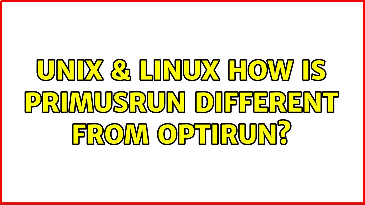 Unix & Linux: How is primusrun different from optirun?