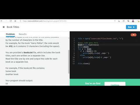 Part 13 Python a simple Book Titles program through SoloLearn in python