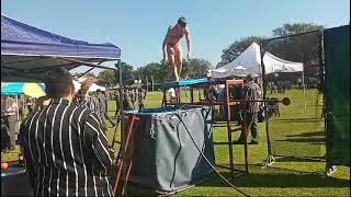 Down he goes. Mobile dunk tank fun #dunktank Daar swem hy dunktenk www.tapimanzi.co.za