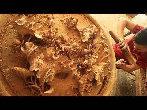 Video Điêu Khắc bức tranh gỗ Hoa Sen - Amazing wooden Lotus... - youtube