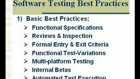 Software Testing Best Practices