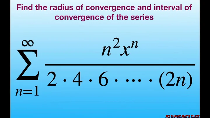 Find the radius and interval of convergence of series {n^2 x^n/(2 x 4 x 6 x … x (2n))}. Ratio Test