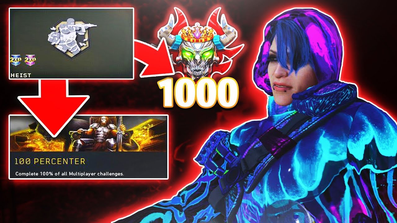 so I played HEIST to UNLOCK LEVEL 1000 (ALL 100% CHALLENGES COMPLETED) Black Ops 4 - BO4 New Update