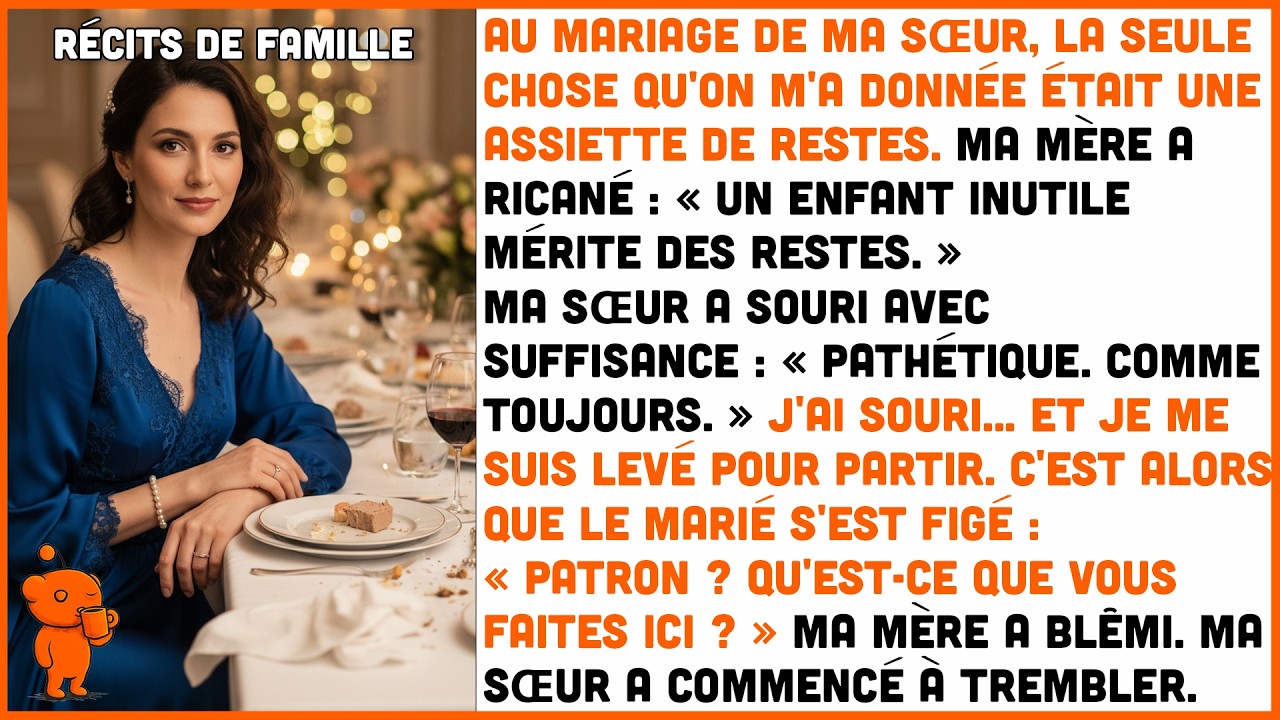 Au mariage de ma sœur, on m’a servi des restes — puis le marié m’a appelée « Patron ».