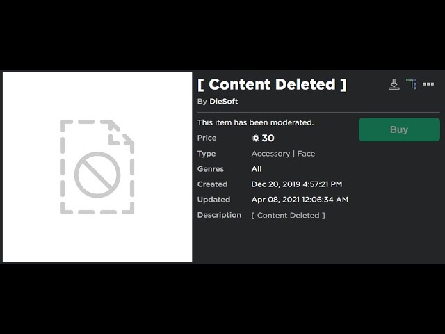 Roblox UGC Copies on X: Roblox moderation states that UGC items which are  archived or deleted are not eligible for a refund anymore. This simply  protects UGC uploaders who are $USD selling