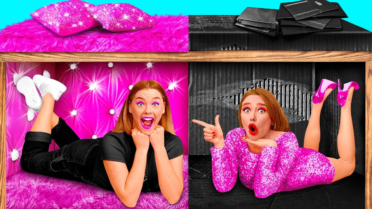 Секретный Домик Под Кроватью | Богатая vs Бедная Челлендж от BaRaDa Gold Challenge