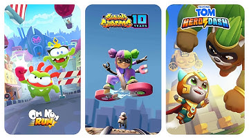 Subway Surfers Subway City 2022 vs Om Nom Run vs Talking Tom Hero Dash