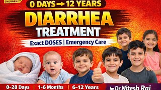 Diarrhea Treatment (0–12 Years) | #drniteshraj Zinc, Probiotics & antibiotics Exact Dose..