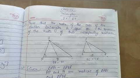 Prove that the ratio of the area of two similar triangles is equal to the square of the ratio of
