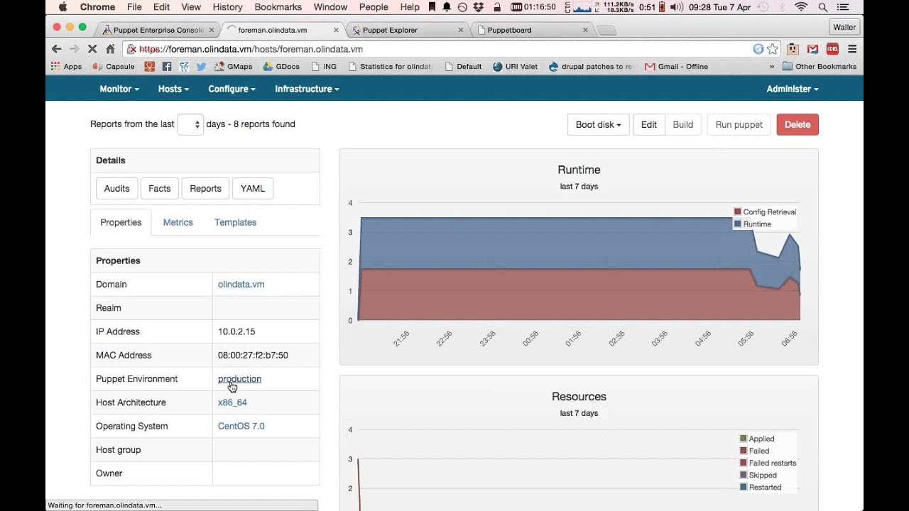 Comparison of Puppet  Interfaces Puppet Enterprise, The Foreman