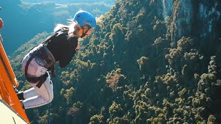 O maior Bungee Jump em plataforma fixa do Brasil
