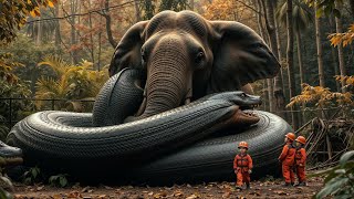 Rescue Story Elephant Caught By Giant Anaconda, Luckily Rescued By Rescue Team.