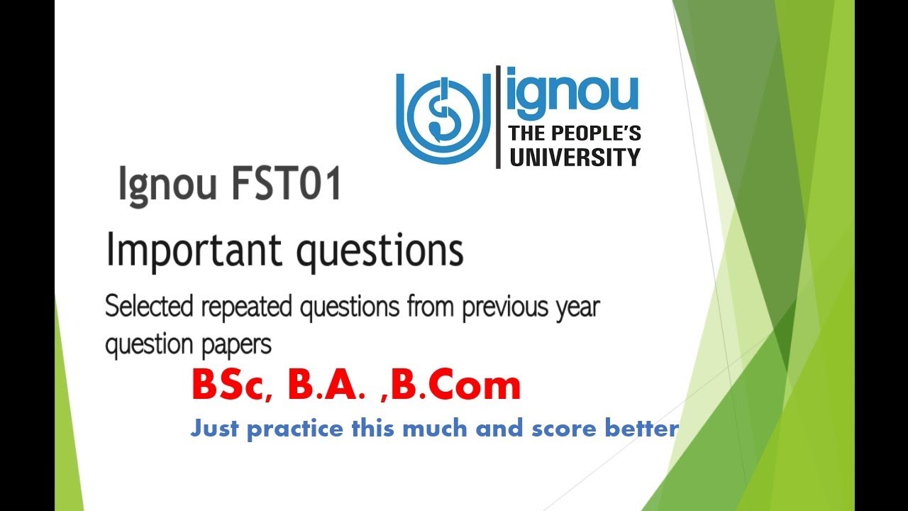 Ignou FST 01 Important questions for upcoming exam