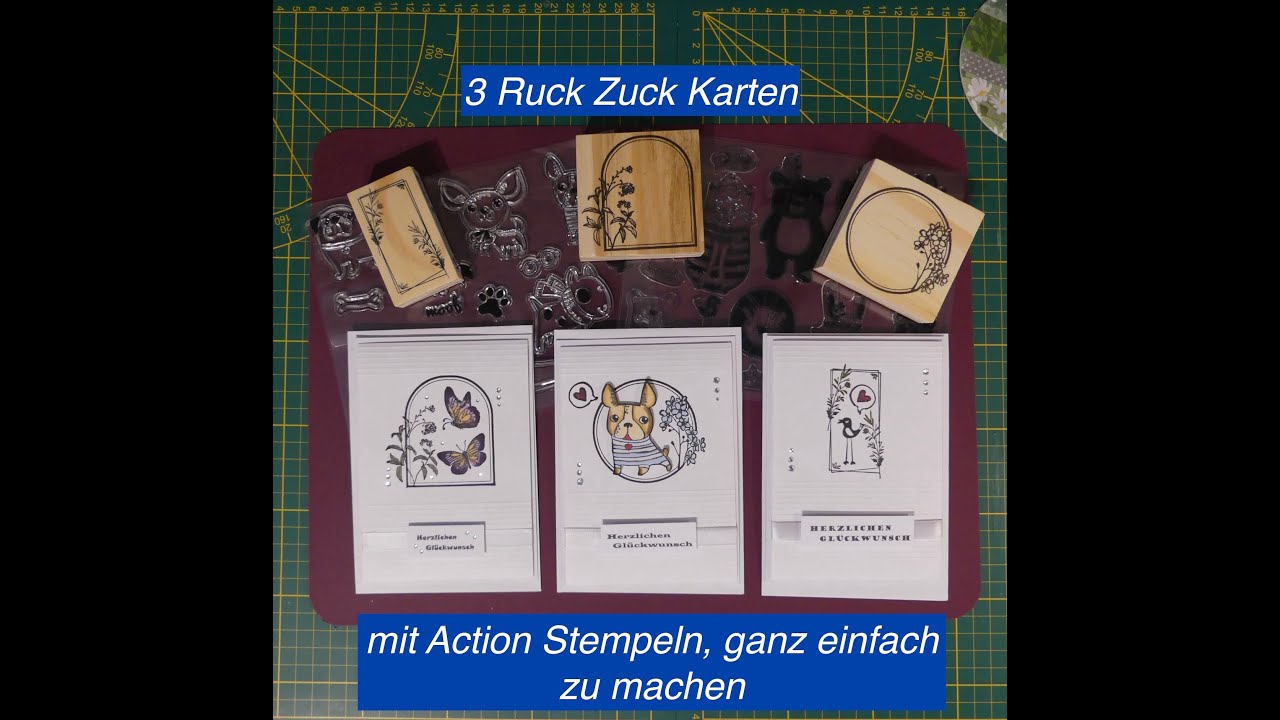 #Action 3 RUCK ZUCK Karten mit Action Stempeln, soooo einfach - YouTube
