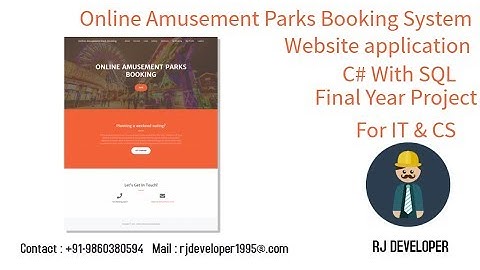 Online Amusement Parks Booking System | Final Year Project | C#
