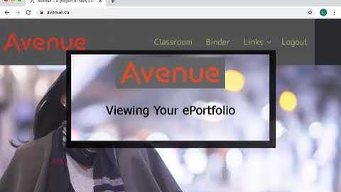 Viewing Your Avenue ePortfolio/Binder