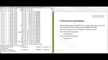 RDP Demo MySQL setup backup restore