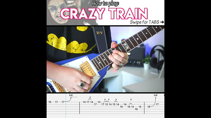 CRAZY TRAIN • Guitar Solo SLOW LESSON w/TABS