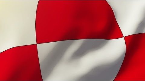 Greenland Flag Waving In The Wind. Looping Sun Rises Style. Animation Loop Stock Animation
